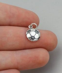 Sterling Silver Soccer Ball Charm - 10mm Sports Pendant