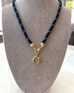 Paracord Necklace with Gold Initial or Charm. Lots of color options!