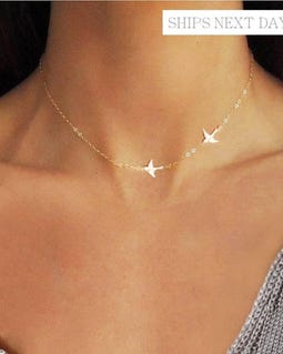 Personalized Gold Bird Necklace - Graduation Gift