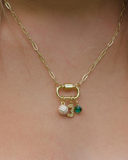 Custom Sports Charm Necklace, Personalized Athlete Gift, Sports Number Necklace, Volleyball Basketball Football Cheer Jewelry, Team Mom Gift
