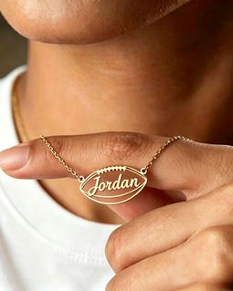 Custom Football Name Necklace, Personalized Sports Pendant ,Football Pendant, Sports Jewelry,Unique Gift for Football Fans