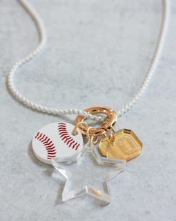 Team Number Charm Enamel Necklace | Team Mom Gift | Sports Charm Necklace | Baseball, Softball, Baskteball, Soccer, Volleyball, Football
